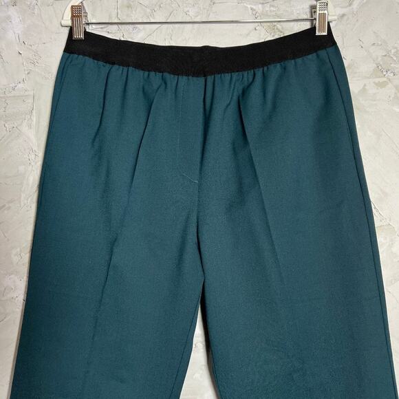 NWOT Jucca 365 Cigarette Pants High Rise Elastic Waist SIZE L TG 48 Teal Italy - Picture 8 of 11